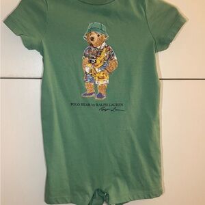 Ralph Lauren Polo Bear Green Onesie